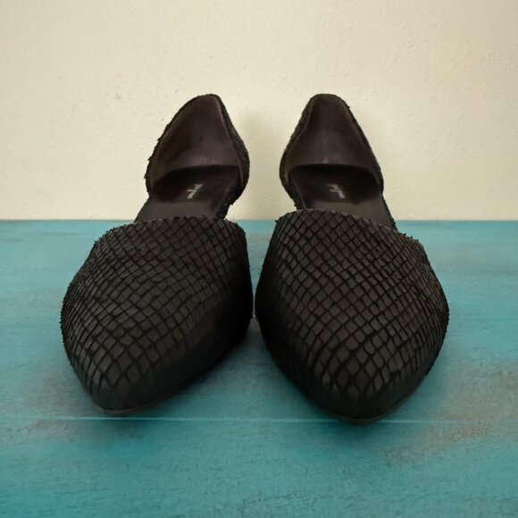 Paul Green Julia Black Reptile Snake Dorsay Kitten Heel Shoes Size 7. - Picture 3 of 9